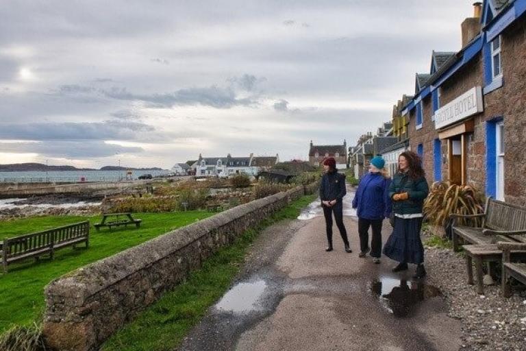 People and the landscape in Iona, where the Iona Energy community owned energy company plans to install a ground source heat network to provide islanders with clean, green, sustainable energy.